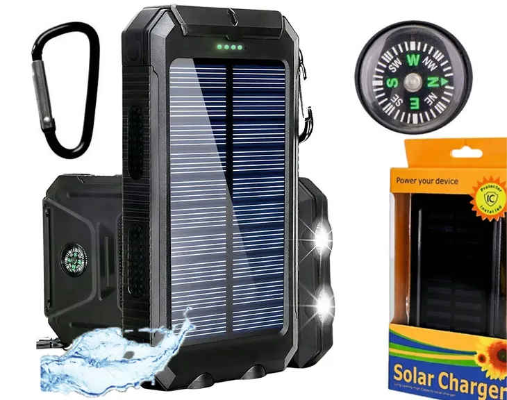 PANCERNY POWERBANK SOLARNY LED 2xUSB 20000 LATARKA