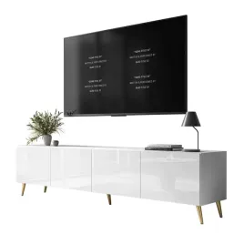 szafka-rtv-aura-200-cm-bialy-polysk-zlote-nogi