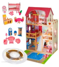 domek-drewniany-dla-lalek-xxl-z-basenem-mebelki-oswietlenie-led