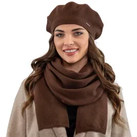 vivisence-7005kmpl-brazowy-rozmiar-uniwersalny-komplet-beret-szalik