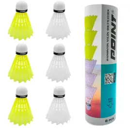 lotki-do-badmintona-point-nylonowe-biale-zielone-6szt