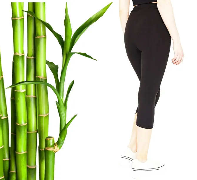 Legginsy Damskie 3/4 Włókno Bambusowe Getry Czarne Całoroczne 8XL/9XL