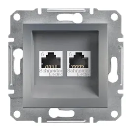schneider-asfora-gniazdo-komputerowe-2x-rj45-kat-6-utp-stal-bez-ramki