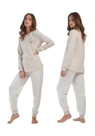 pizama-damska-bawelniana-ocieplana-dlugie-spodnie-i-rekawy-1xl-vienetta