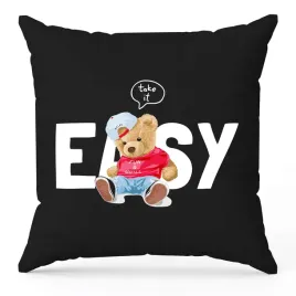 poduszka-czarna-misie-take-it-easy-poszewka-prezent-wzory