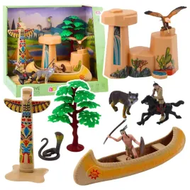 zestaw-indianski-figurki-wioska-indianie-kajak-totem