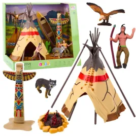 zestaw-indianski-figurki-wioska-indianie-namiot-tipi-kajaktotem
