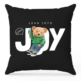 poduszka-czarna-misie-lean-into-joy-poszewka-prezent-wzory