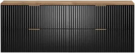 czarna-szafka-do-lazienki-pod-umywalke-160-cm-z-blatem-wotan-ryflowana-mdf
