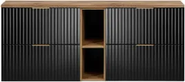 czarna-szafka-pod-umywalke-wiszaca-140-cm-regal-wotan-blat-ryflowane-fronty