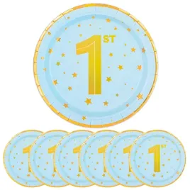 talerze-talerzyki-papierowe-niebieskie-zlote-gwiazdki-roczek-chlopczyk-6szt