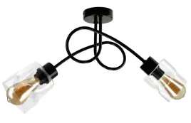 lampa-sufitowa-zyrandol-led-2xe27-zwijana-szklany-kwadrat-przezroczysty