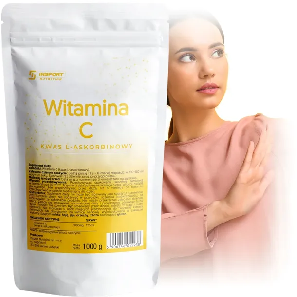 WITAMINA C w proszku 1000mg 1kg KWAS L-ASKORBINOWY Odporność | INSPORT