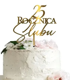 25-rocznica-slubu-topper-na-tort-pleksi-zloty-lustrzany