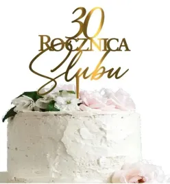 30-rocznica-slubu-topper-na-tort-pleksi-zloty-lustrzany