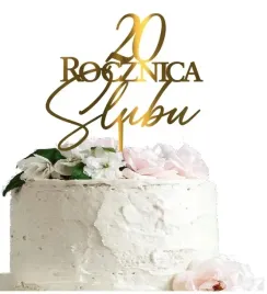 20-rocznica-slubu-topper-na-tort-pleksi-zloty-lustrzany