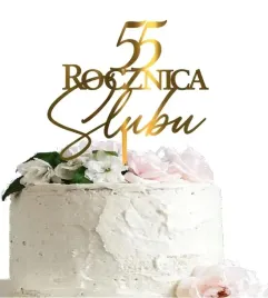 55-rocznica-slubu-topper-na-tort-pleksi-zloty-lustrzany