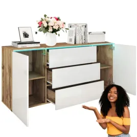 duza-komoda-z-szufladami-polkami-dwudrzwiowa-szafka-dab-wotan-biala-150-cm