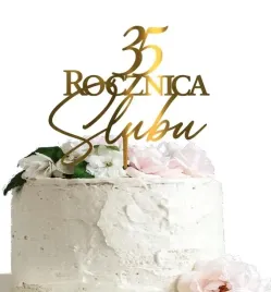 35-rocznica-slubu-topper-na-tort-pleksi-zloty-lustrzany-dekoracja-ozdoba