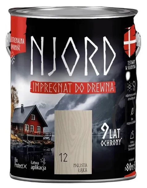 Impregnat do elewacji drewnianych Njord 5l Mglista Łąka Ekstremalna Ochrona