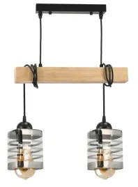 lampa-sufitowa-wiszaca-led-drewniana-belka-2xe27-zyrandol-paski-szklane