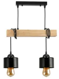 lampa-sufitowa-wiszaca-led-drewniana-belka-2x-e27-zyrandol-loft-kubek-czarn