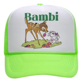 czapka-dziecieca-z-daszkiem-limonkowa-na-lato-prezent-dla-fana-bambi-wzory