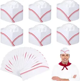 20x-czapki-kuchenne-papierowe-skladane-fartuch-czapka-kucharza-biale-zestaw