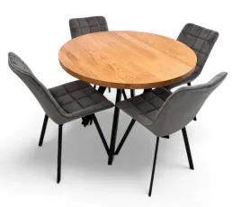 zestaw-dla-4-osob-krzesla-stol-okragly-debowy-blat-nierozkladany-o110-cm
