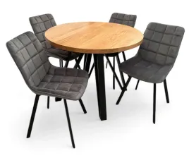 zestaw-dla-4-osob-krzesla-stol-okragly-debowy-blat-nierozkladany-o90-cm