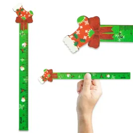 linijka-swiateczna-skarpeta-szkolna-drewniana-ozdobna-skala-15-cm-zielona