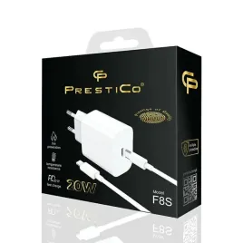 prestico-f8s-usb-c-c2l-20w-pd-white