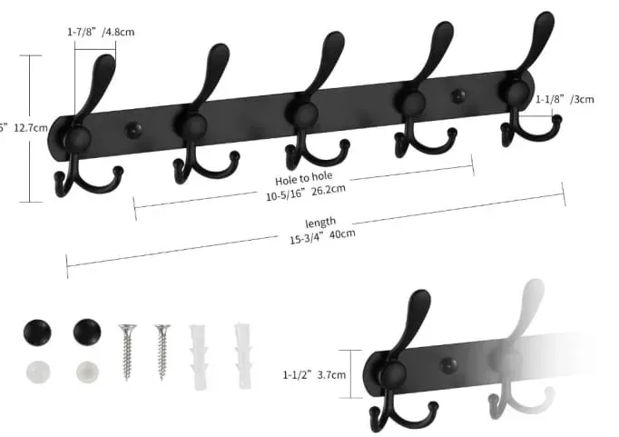 da200-wieszak-scienny-45cm-czarny-marka-aptel