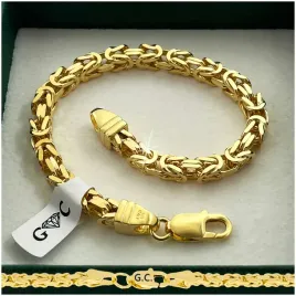 zlota-bransoletka-meska-925-gruba-srebro-splot-krolewski-21cm-5mm-gratisy