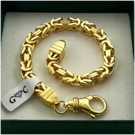 zlota-bransoletka-meska-925-gruba-srebro-splot-krolewski-21cm-6mm-gratisy
