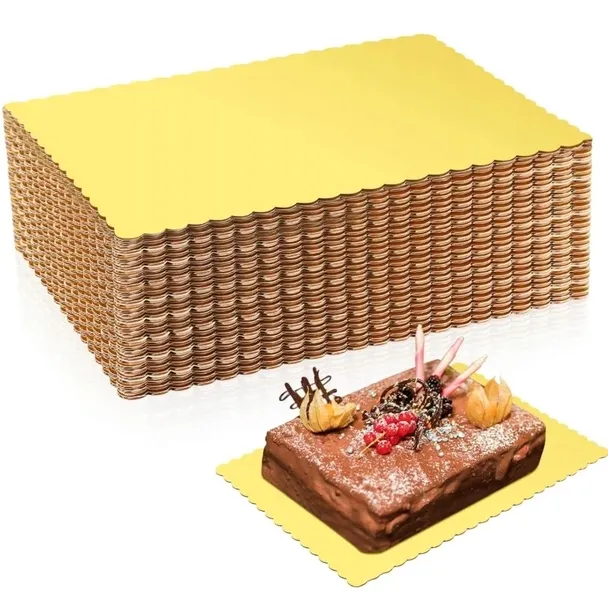 Podkład pod tort prostokątny gruby złoty taca pod tort 30x40 cm