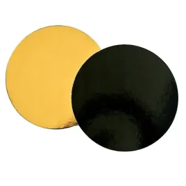 podklad-pod-tort-zloto-czarny-okragly-gruby-sztywny-laminowany-3-mm-22-cm