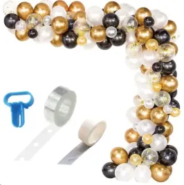 girlanda-balonowa-zloto-czarna-konfetti-130-sztuk