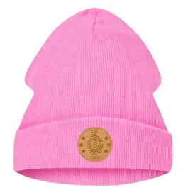 czapka-mlodziezowa-beanie-dzianina-prazek-dwuwarstwowa-jesien-54-60-rozowy
