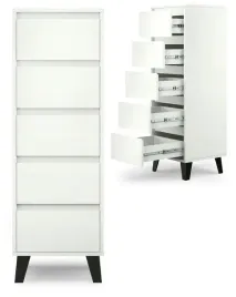 komoda-z-szufladami-minimalistyczna-wysoka-biala-regal-slupek-borg-5s-40