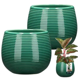 2x-donica-oslonka-doniczka-okragla-ceramiczna-12cm-ryflowana-kwiaty-rosliny