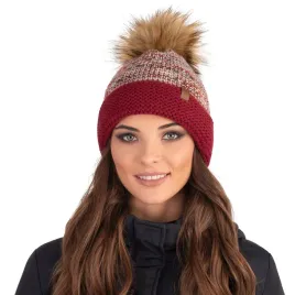 vivisence-7024-bordowy-uniwersalny-rozmiar-pompon-modna-ciepla-czapka