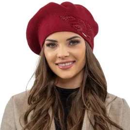 vivisence-7051-bordowy-cyrkonie-elegancki-cieply-damski-beret