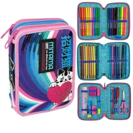 piornik-potrojny-z-wyposazeniem-rainbow-cat-kotek-50-elementow-mitama