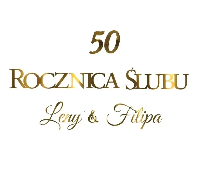 50 ROCZNICA ŚLUBU Baner Girlanda Dekoracje + IMIONA Inicjały Dowolne Ozdoba