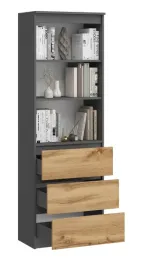 regal-maja-ksiazki-3-szuflady-grafit-dab-wotan