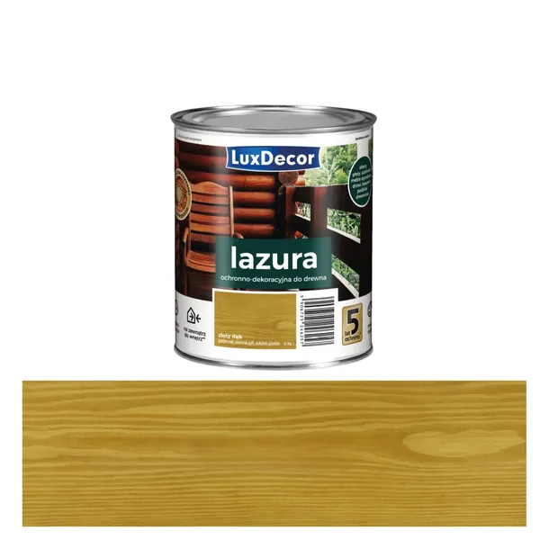Lazura Luxdecor 5 lat ochrony, złoty dąb (1) 4,5 l