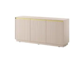 komoda-royal-ryflowana-153-cm-bez-piaskowy-zlote-uchwyty
