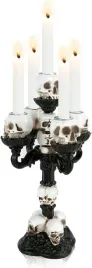 swiecznik-czaszka-gotycki-5-ramion-zywica-dekoracja-halloween-vintage-stol
