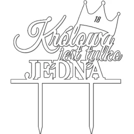 topper-na-tort-krolowa-jest-tylko-jedna-pleksi